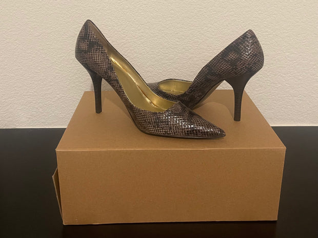 WORTHINGTON ZOE POINTED STILETTO SNAKE PRINT HEELS