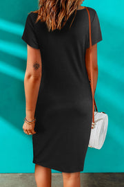 HAPPY EASTER Twisted Short Sleeve T-Shirt Dress